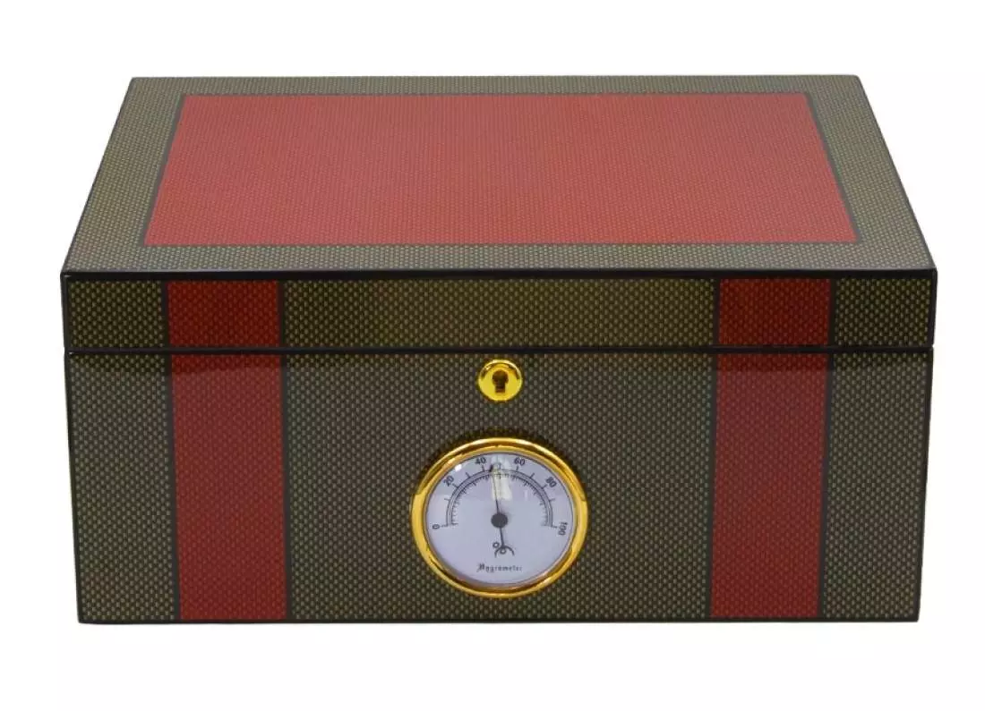 Produktbild: Humidor Carbondesign grün/orange 563113 vorne