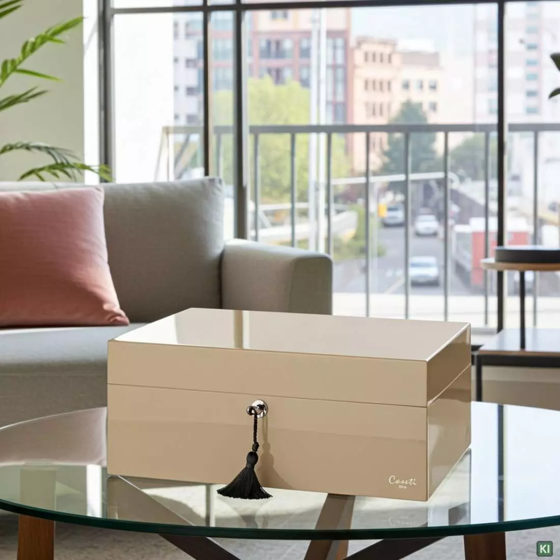 Produktbild: Humidor Caseti Paris beige im Wohnzimmer