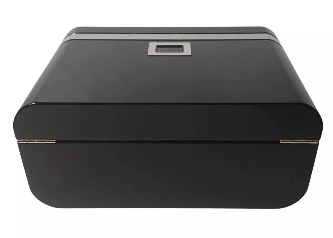 Produktbild: PASSATORE Humidor schwarz/silber hinten