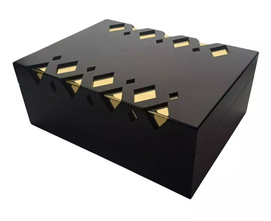 Produktbild: Humidor schwarz matt - Gold 50 Zigarren 562217