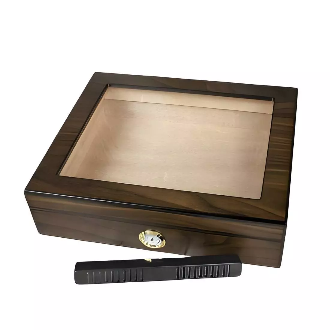 Produktbild: Humidor Walnuss-Finish Glasdeckel vorne
