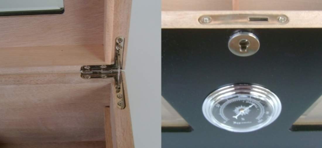 Produktbild: Angelo Humidor  3 Sichtfenster schwarz