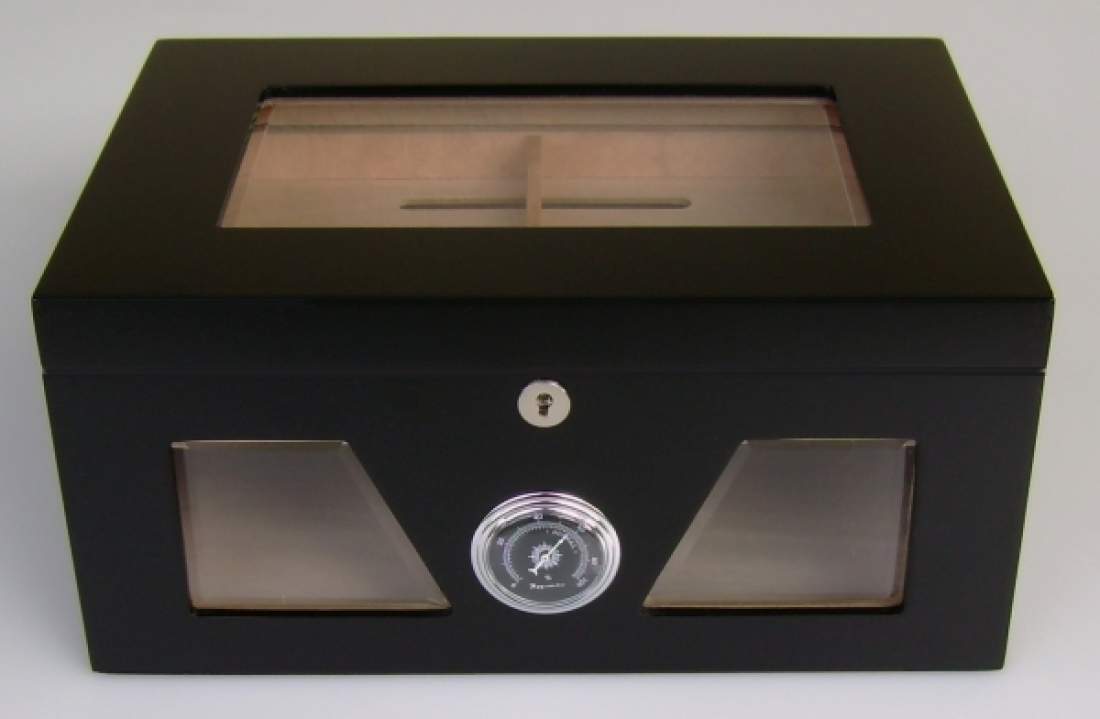 Produktbild: Angelo Humidor  3 Sichtfenster schwarz