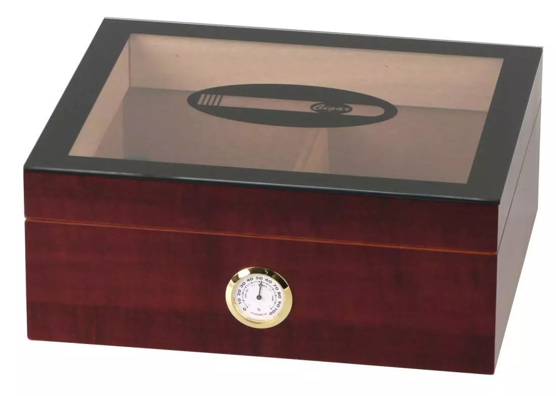 Produktbild: Humidor Kirschbaumoptik Sichtfenster Cigar