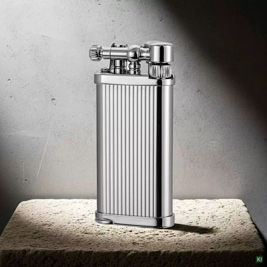 Produktbild: IM Corona Old Boy Pfeifenfeuerzeug verchromt 64-3306 vor Betonwand