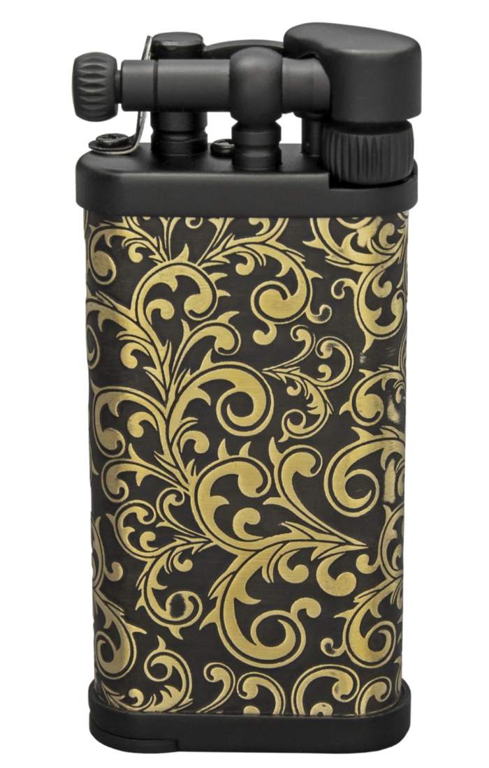 Produktbild: IM Corona Old Boy Pfeifenfeuerzeug schwarz florale Ornamente 64-9535