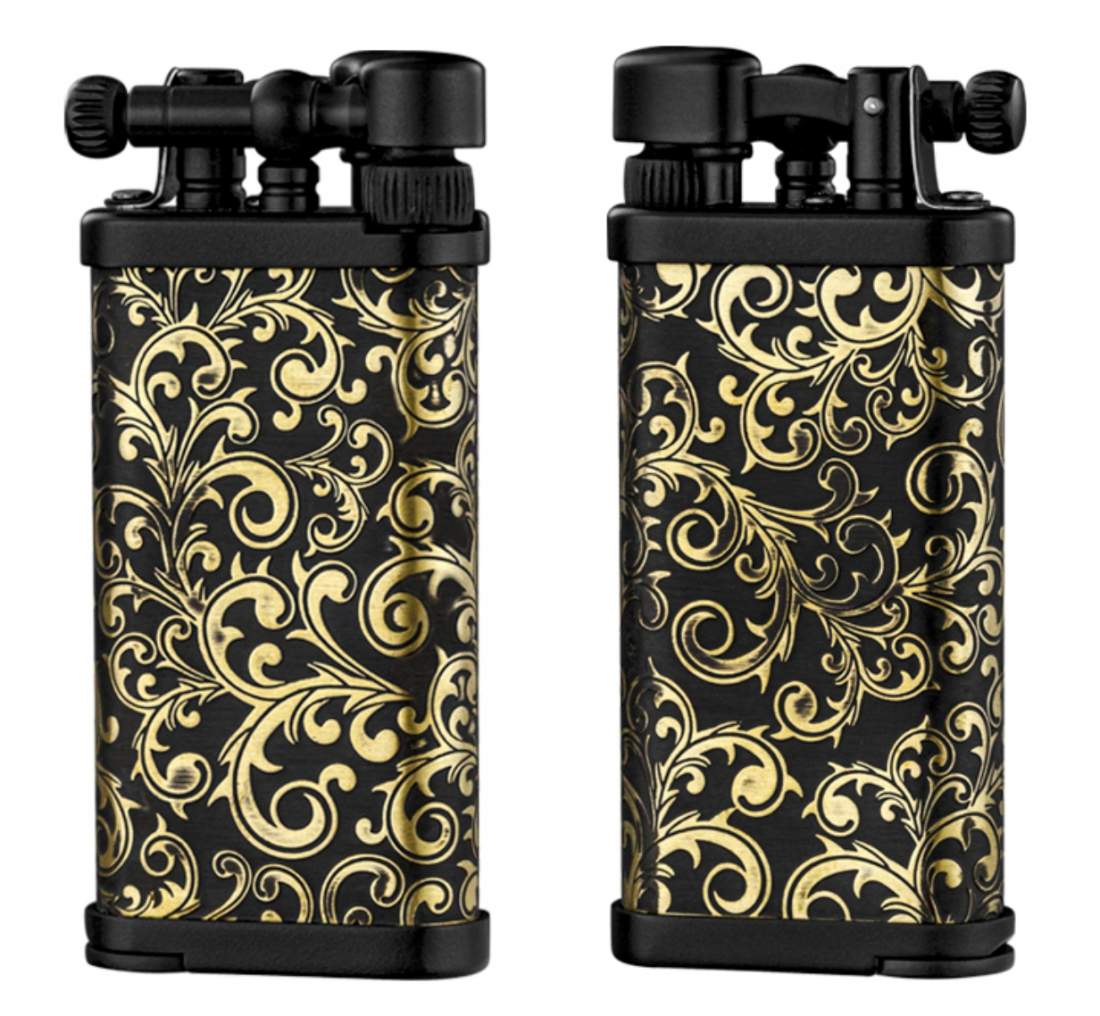 Produktbild: IM Corona Old Boy Pfeifenfeuerzeug schwarz florale Ornamente 64-9535