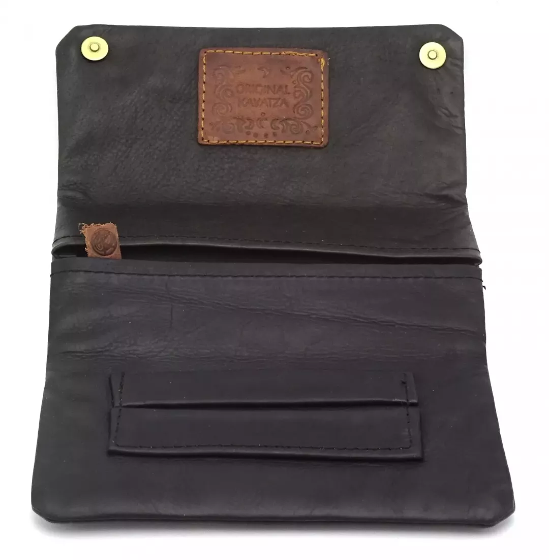 Artikelbild: Kavatza Ziegenleder schwarz Tabaktasche Drehertasche Tabakbeutel Produktbild: Kavatza Ziegenleder schwarz Tabaktasche Drehertasche Tabakbeutel