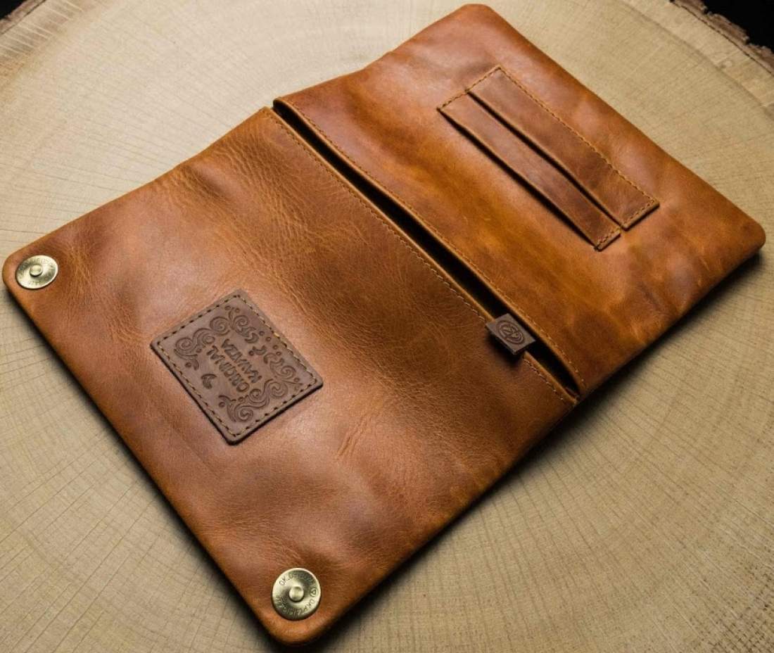 Produktbild: Kavatza Tabba Deluxe Leder braun Tabaktasche Drehertasche Tabakbeutel