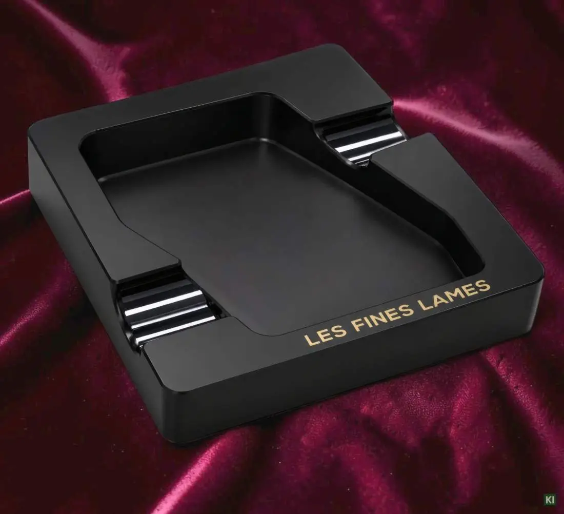 Produktbild: Les Fines Lames DYAD Black Obsidian Zigarrenascher schräg