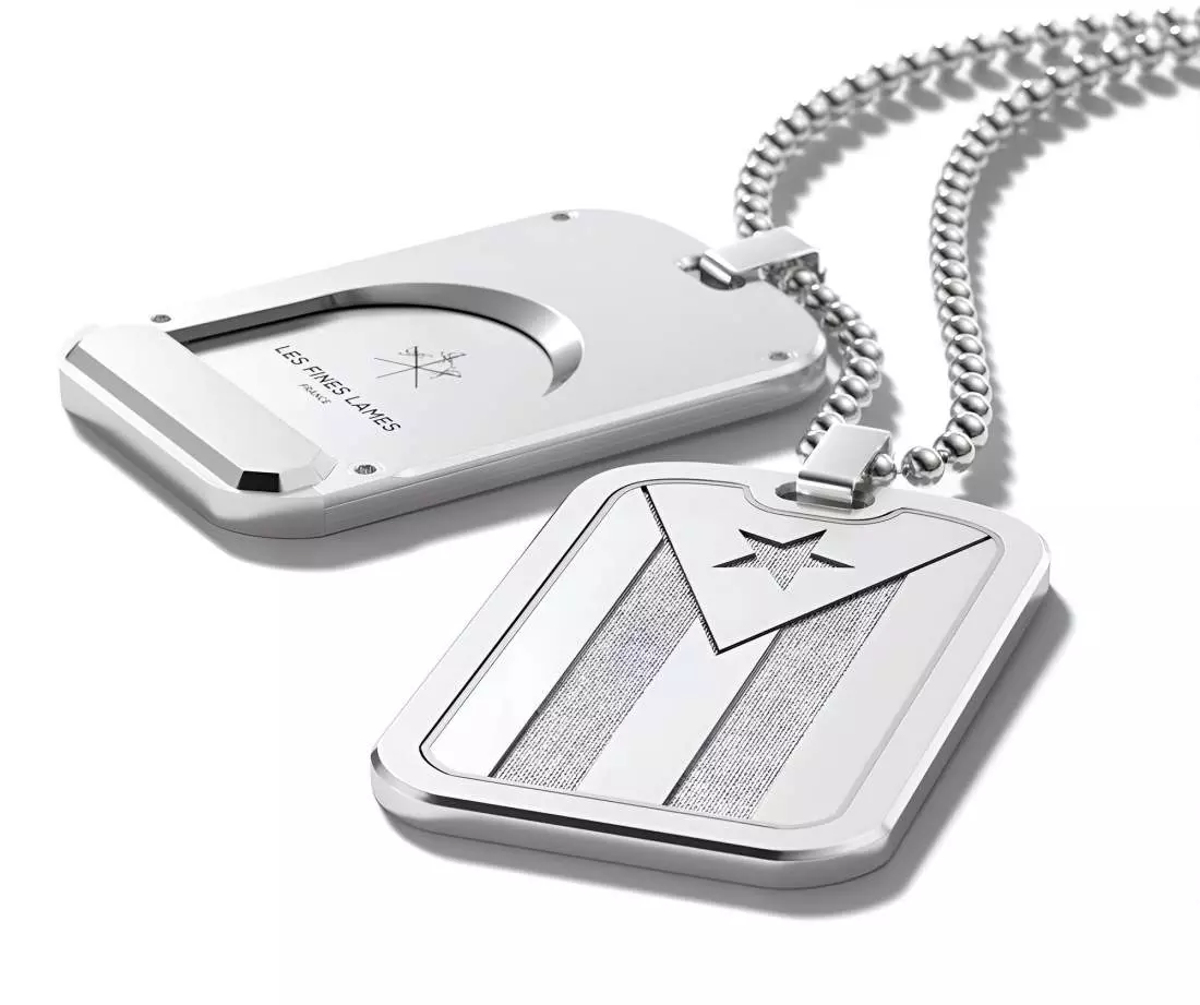 Produktbild: Les Fines Lames LE TAG T100 Flag Cuba Silver liegend