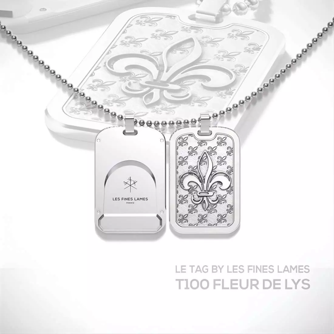 Produktbild: Les Fines Lames LE TAG T100 Fleur de Lys Silver Banner