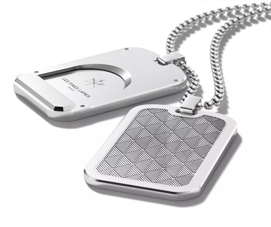 Produktbild: Les Fines Lames LE TAG T100 Leaves Silver liegend