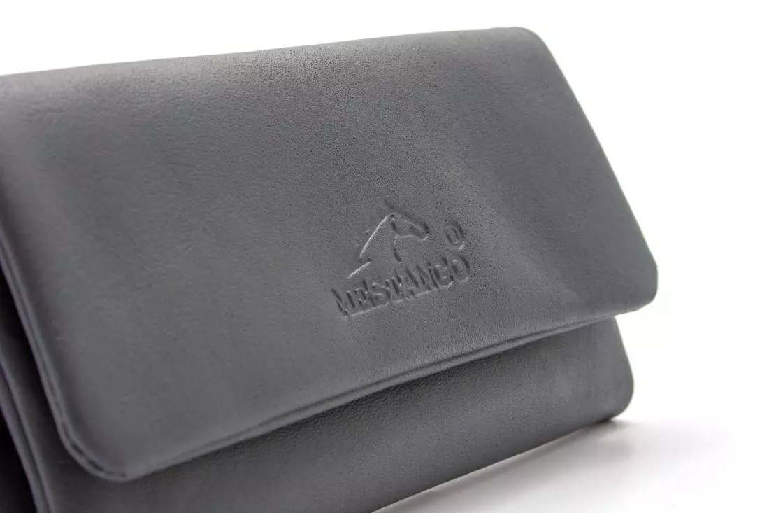 Produktbild: Mestango Frost in Leder grau 2016-6 Tabaktasche Drehertasche Überschlag