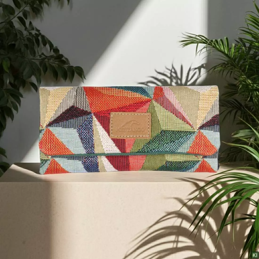 Produktbild: Mestango Stoff bunte Dreiecke 1006-4 Tabaktasche