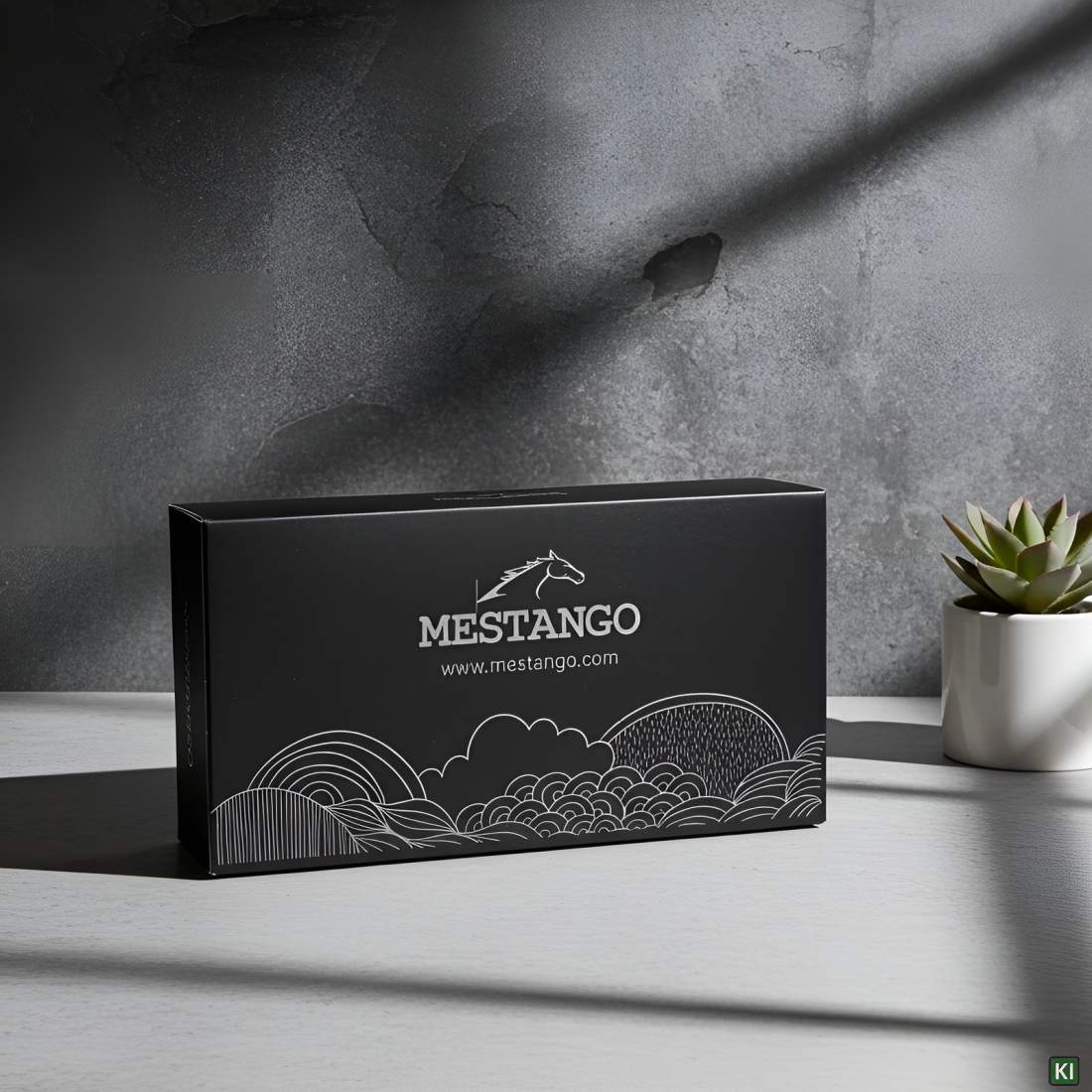 Produktbild: Mestango Verpackung schwarz modern