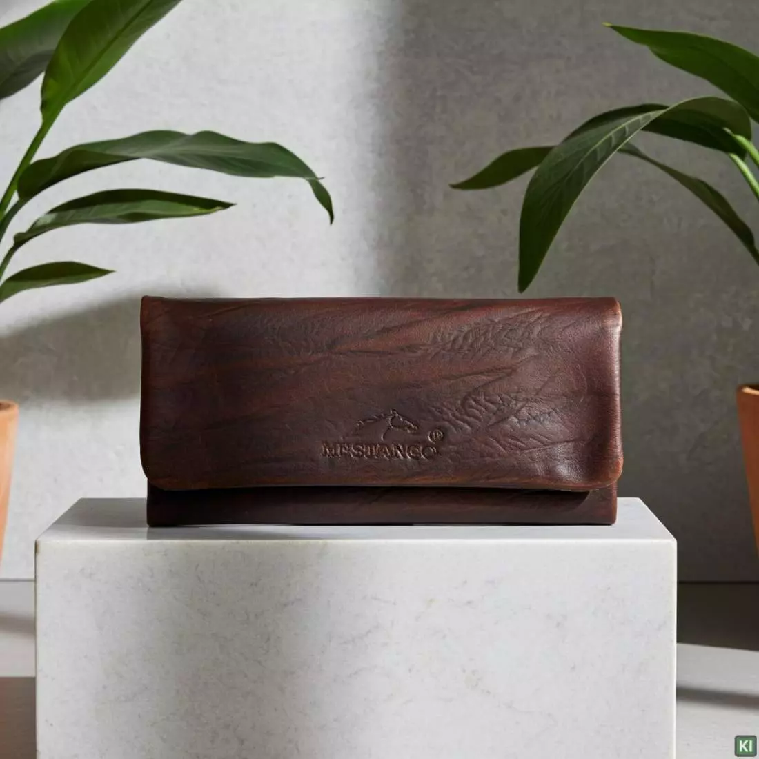 Produktbild: Mestango Waves Kalbsleder braun Tabaktasche