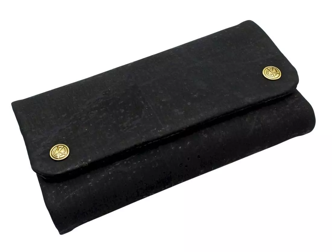 Produktbild: Original Kavatza Black Deluxe Kork schwarz TPC41CR Tabaktasche schräg