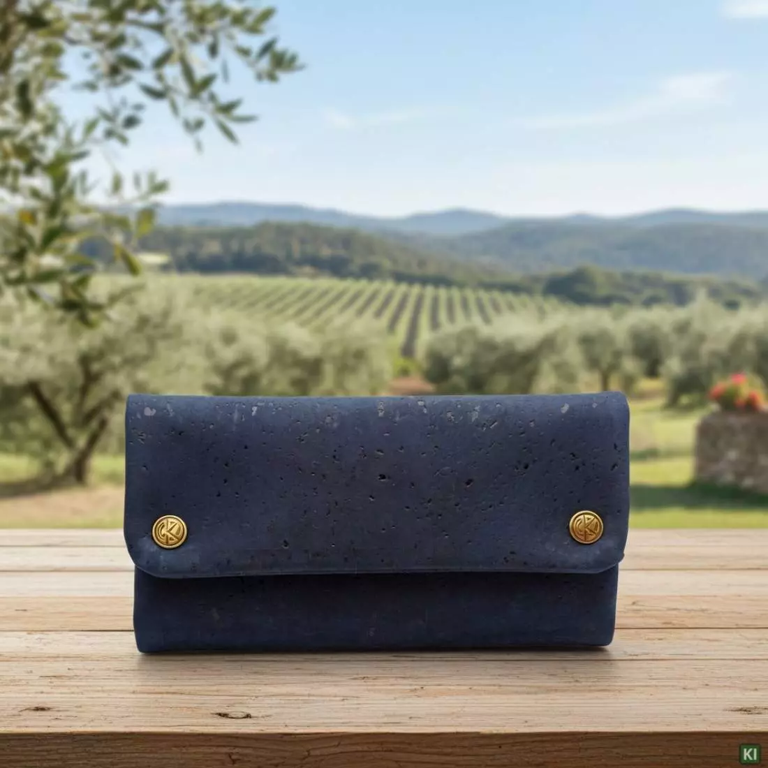 Produktbild: Original Kavatza Dark Blue Deluxe Kork blau TPC44CR Tabaktasche im Freien