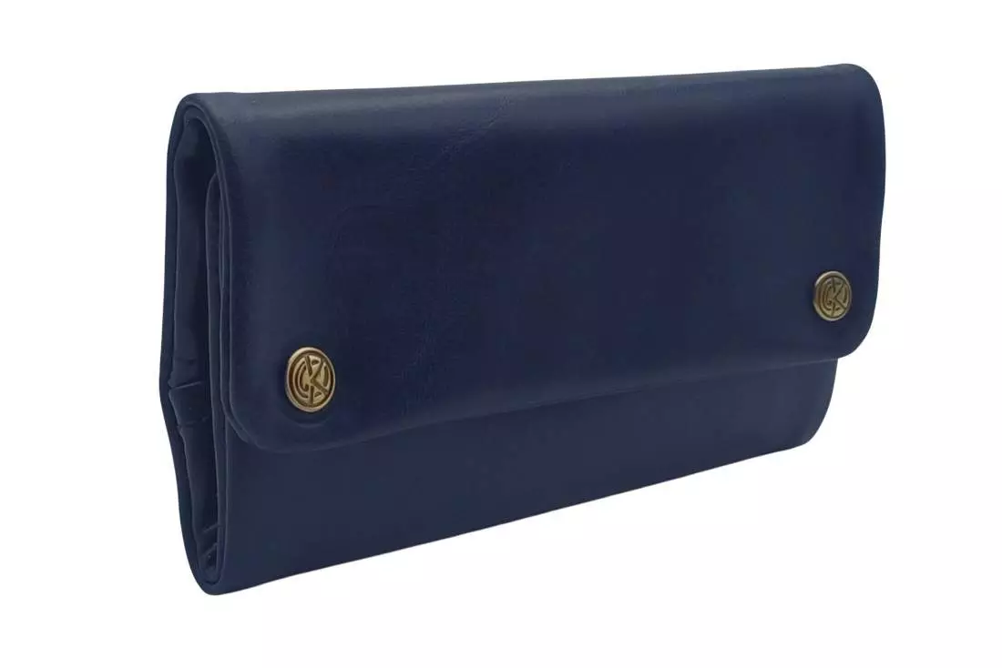 Produktbild: Original Kavatza Blue Marlin Deluxe TR07CR Leder Tabaktasche stehend