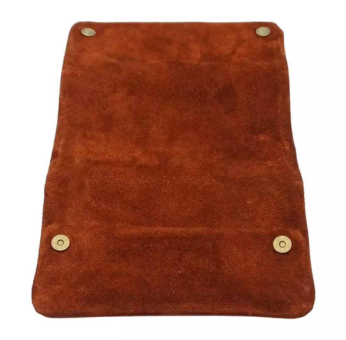 Produktbild: Original Kavatza Brandy Deluxe Wildleder Tabaktasche offen außen