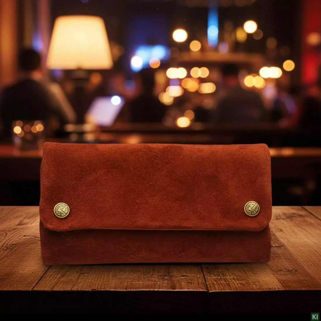 Produktbild: Original Kavatza Brandy Deluxe Wildleder Tabaktasche am Strand