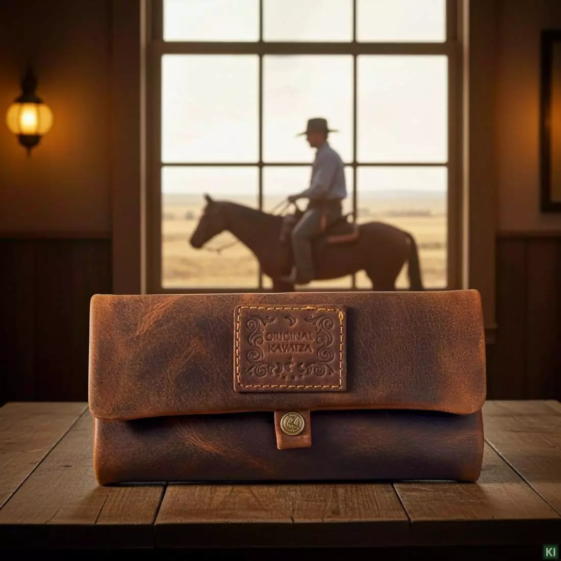 Produktbild: Kavatza Buckaroo Deluxe P 05RO Leder dunkelbraun Joint Tasche Cowboy Szene