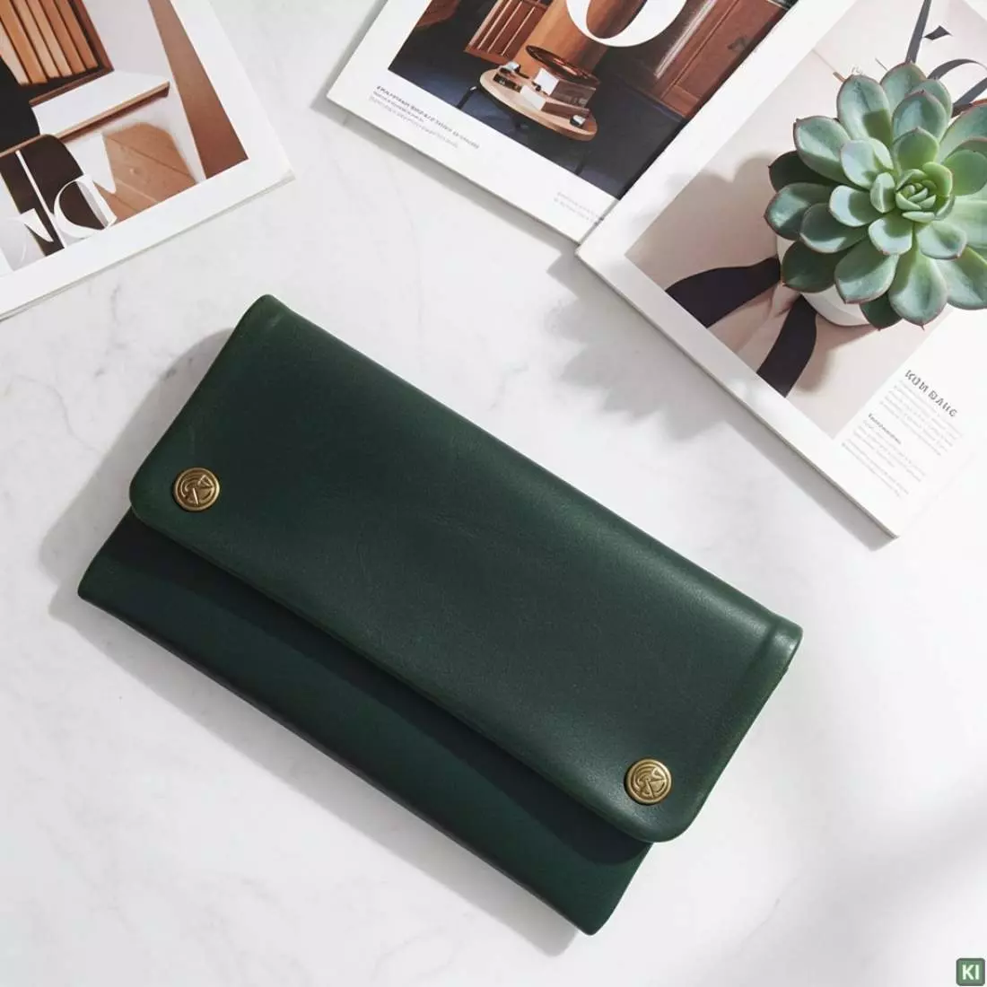 Produktbild: Original Kavatza Emerald Deluxe Leder dunkelgrün TP09CR auf einem Tisch