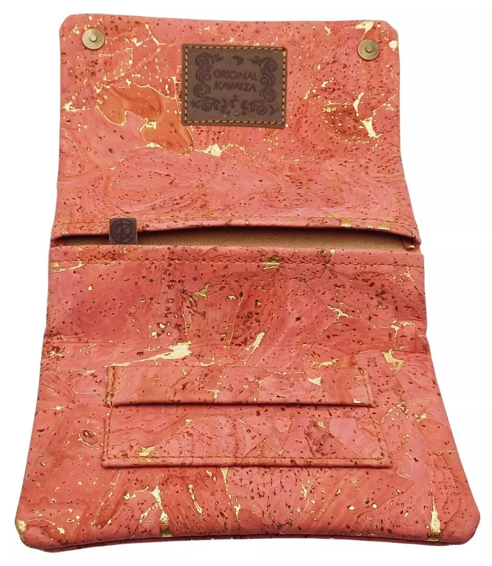 Produktbild: Original Kavatza Golden Coral Deluxe Kork TPC65CR Tabaktasche offen