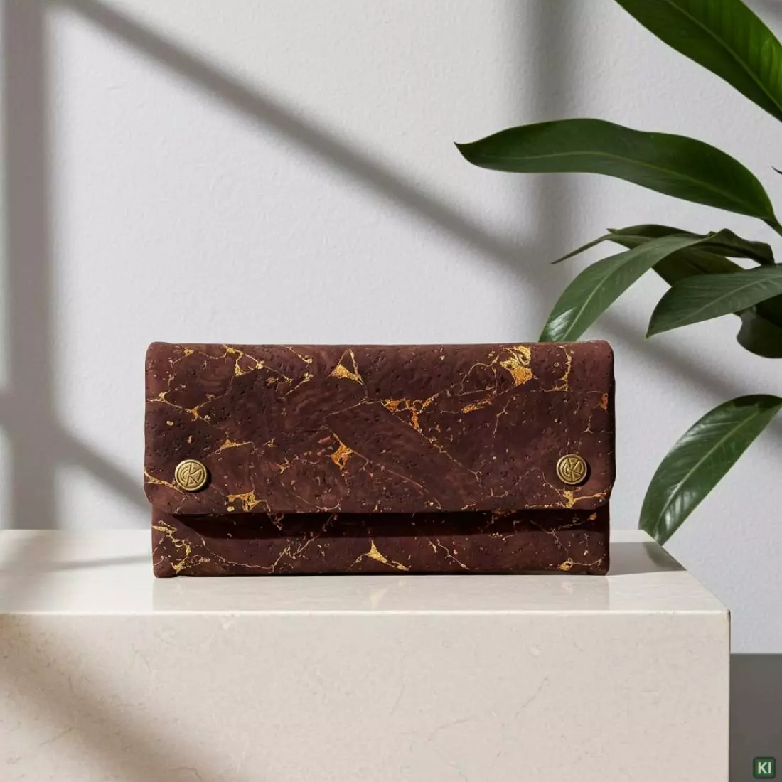 Produktbild: Original Kavatza Golden Earth Deluxe Kork TPC58CR Tabaktasche auf einem Tisch