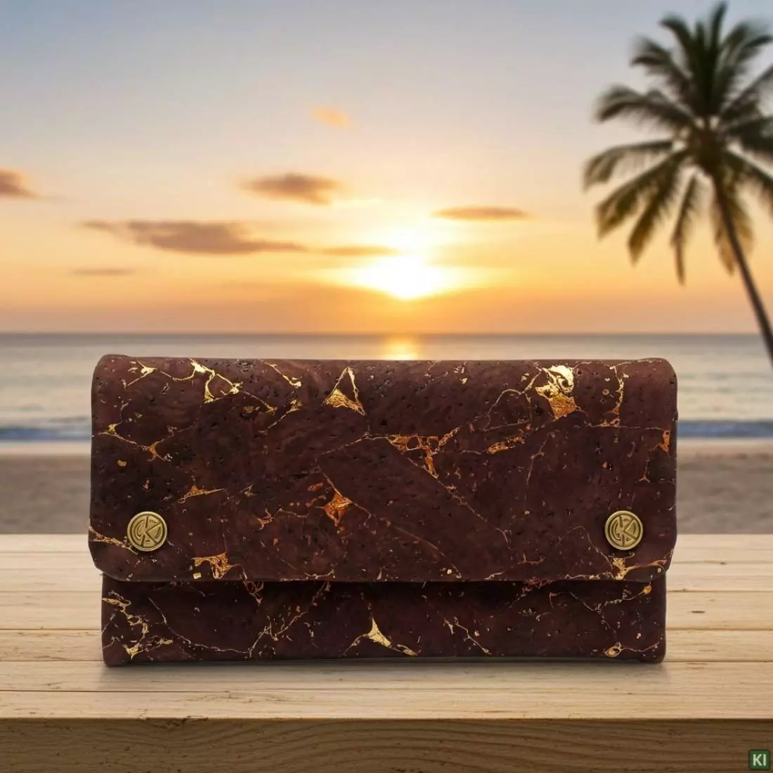 Produktbild: Original Kavatza Golden Earth Deluxe Kork TPC58CR Tabaktasche am Strand
