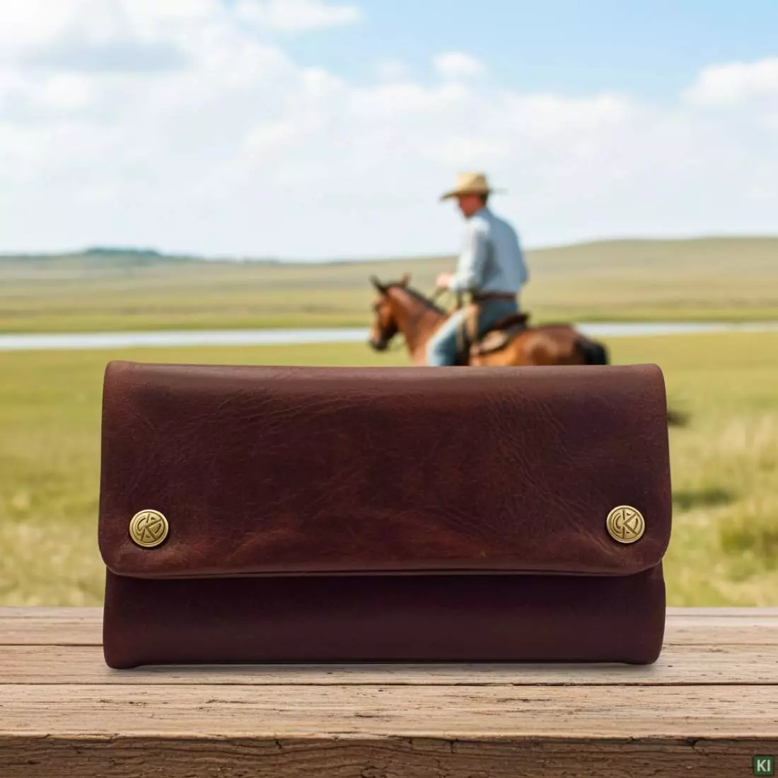 Produktbild: Original Kavatza Havana Dark Deluxe TP17CR Tabaktasche mit Cowboy