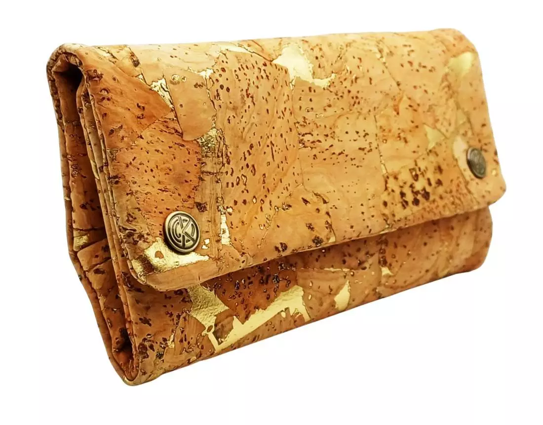 Produktbild: Original Kavatza Natur Gold Deluxe Kork TPC45CR Tabaktasche stehend