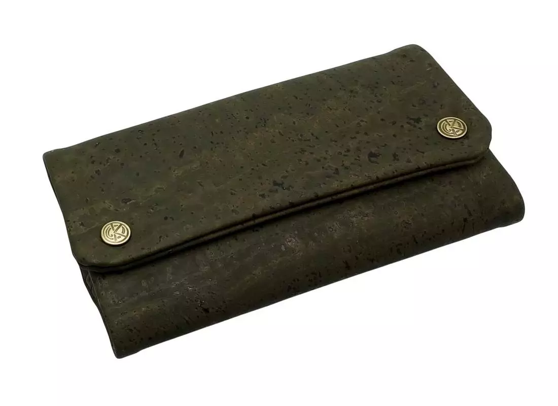 Produktbild: Original Kavatza Olive Deluxe Kork olivgrün TPC43CR Tabaktasche schräg