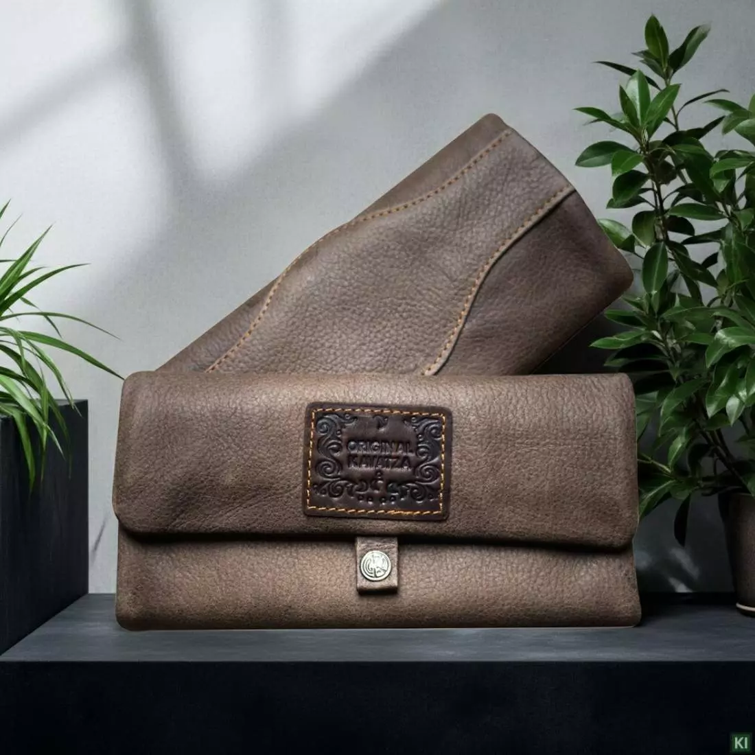 Produktbild: Original Kavatza Cowboy P 11 Leder dunkelbraun Joint Tabaktasche