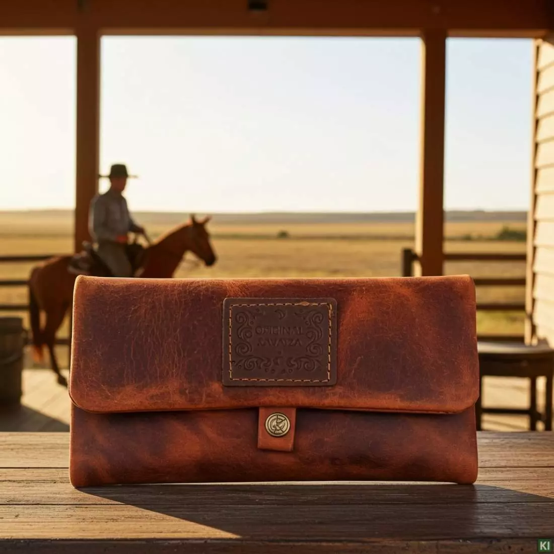 Produktbild: Kavatza Tabba Deluxe P 03RO Leder braun Joint Tabaktasche Drehertasche Tabakbeutel