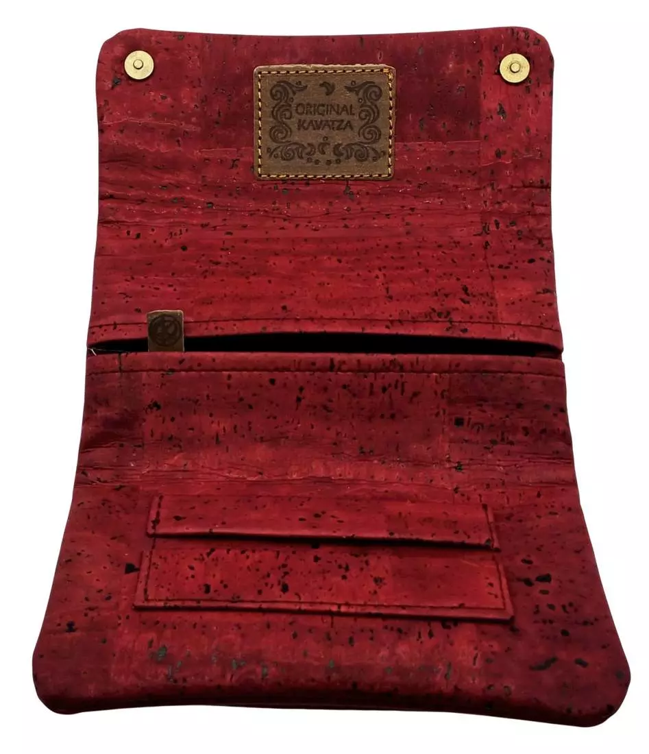 Produktbild: Original Kavatza Wine Deluxe Kork weinrot TPC42CR Tabaktasche offen