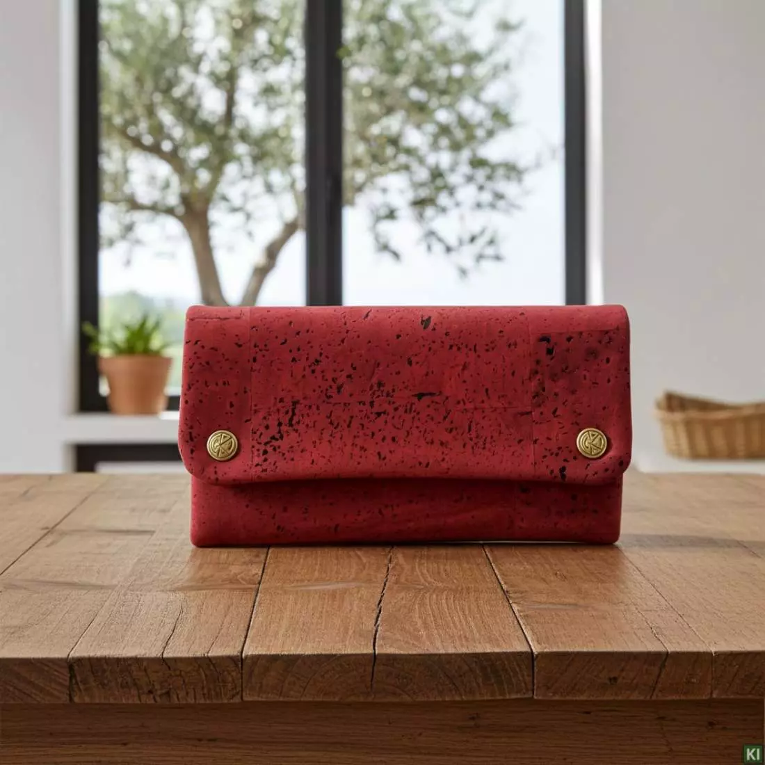 Produktbild: Original Kavatza Wine Deluxe Kork weinrot TPC42CR Tabaktasche auf einem Tisch