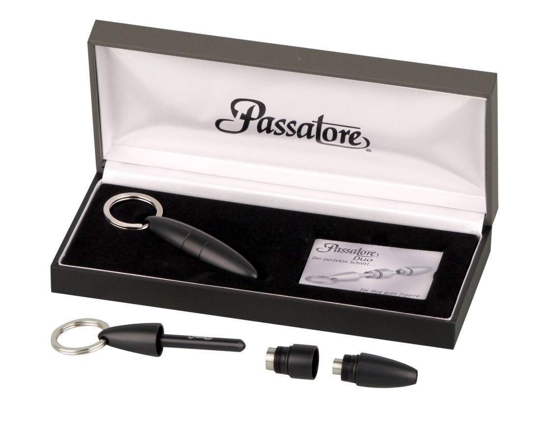 Produktbild: Passatore Zigarrenbohrer DUO Alu schwarz 8mm Schnitt