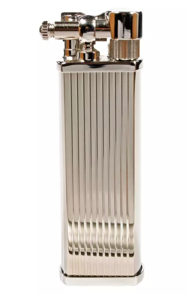 Pearl Bolbo Pfeifenfeuerzeug chrom längsgestreift 31941-61