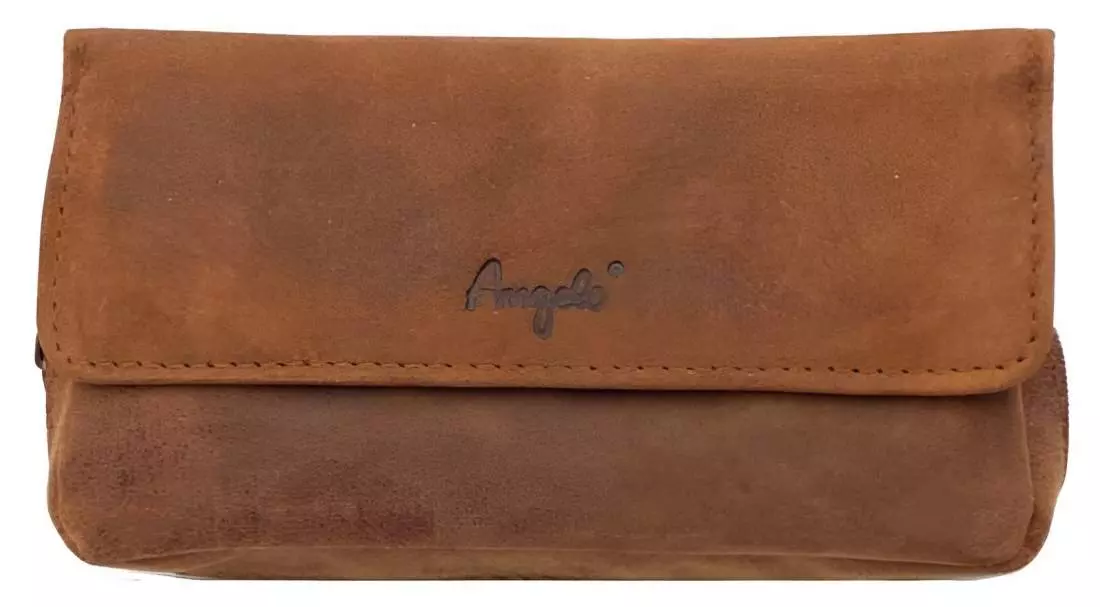 Produktbild: Angelo Pfeifentasche Ziegen-Veloursleder braun vorne