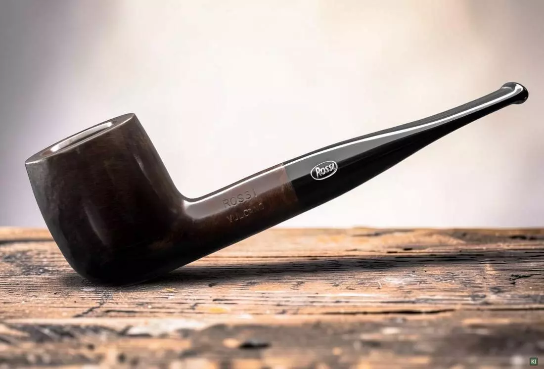 Produktbild: Rossi Pfeife Vulcano Black 106 auf einem Tisch