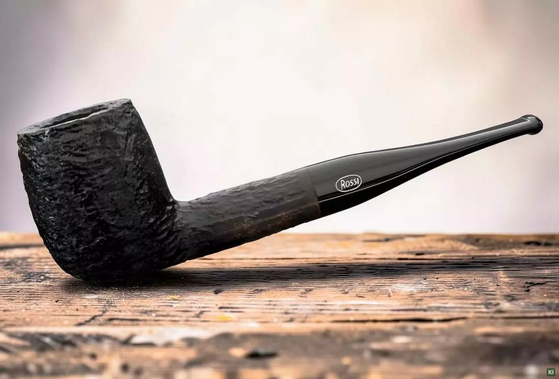 Produktbild: Rossi Pfeife Vulcano Rustic 128 auf einem Tisch