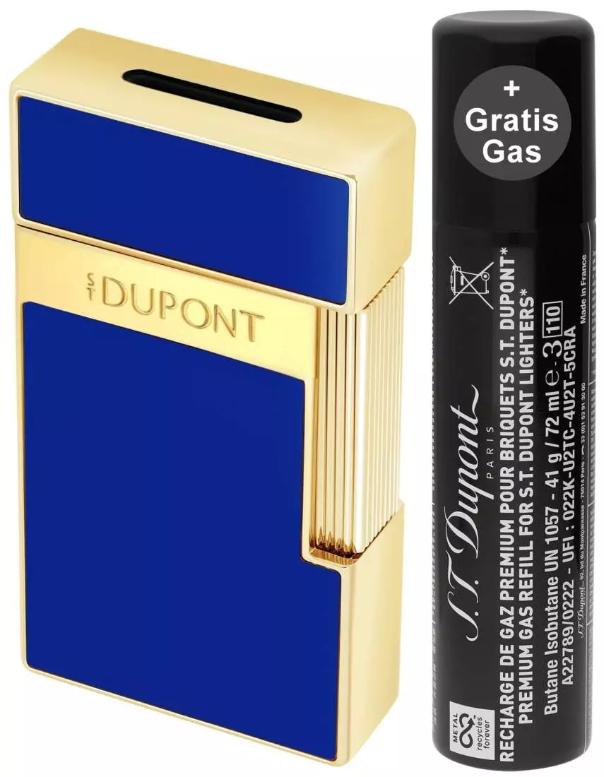 Artikelbild: S.T. Dupont Biggy blau gold Feuerzeug 025225 Produktbild: S.T. Dupont Biggy blau gold Feuerzeug 025225