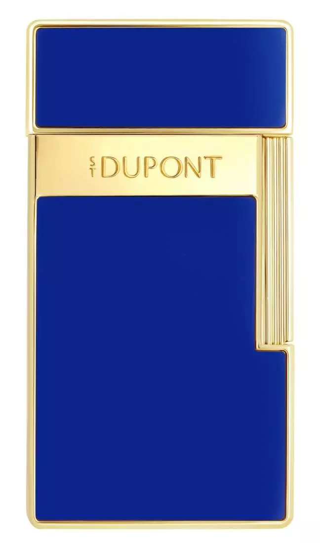 Artikelbild: S.T. Dupont Biggy blau gold Feuerzeug vorne Produktbild: S.T. Dupont Biggy blau gold Feuerzeug vorne