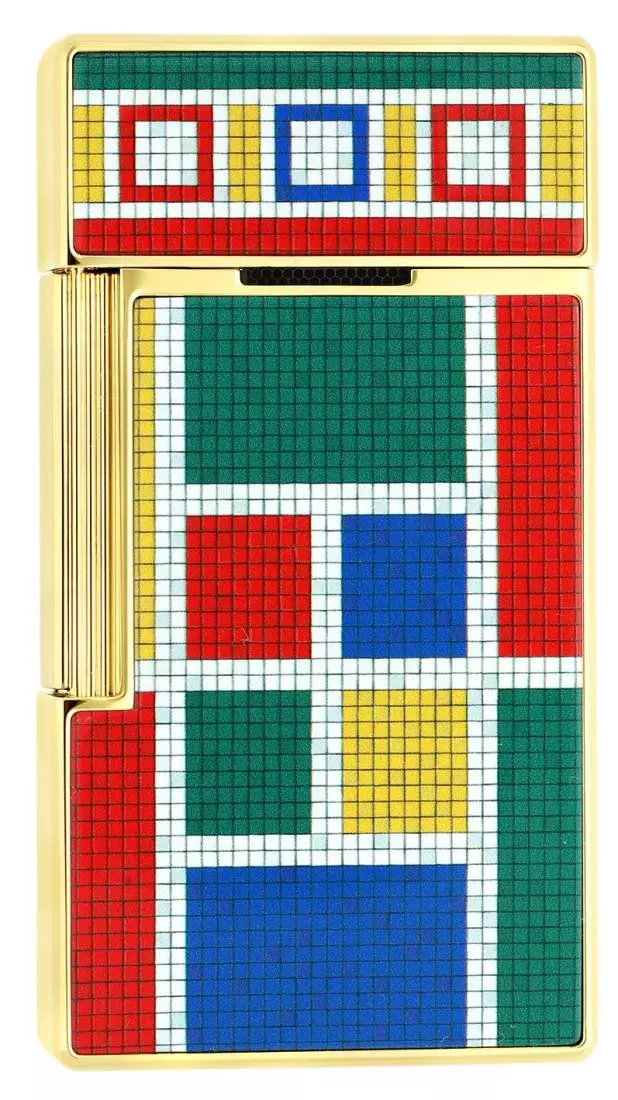 Produktbild: S.T. Dupont Biggy Casablanca Mosaik gold Feuerzeug hinten