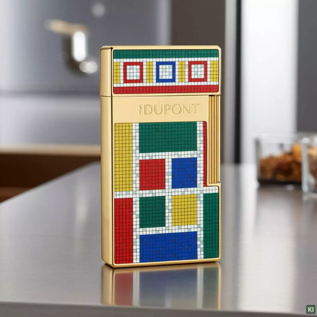 Produktbild: S.T. Dupont Biggy Casablanca Mosaik gold Feuerzeug im Raum