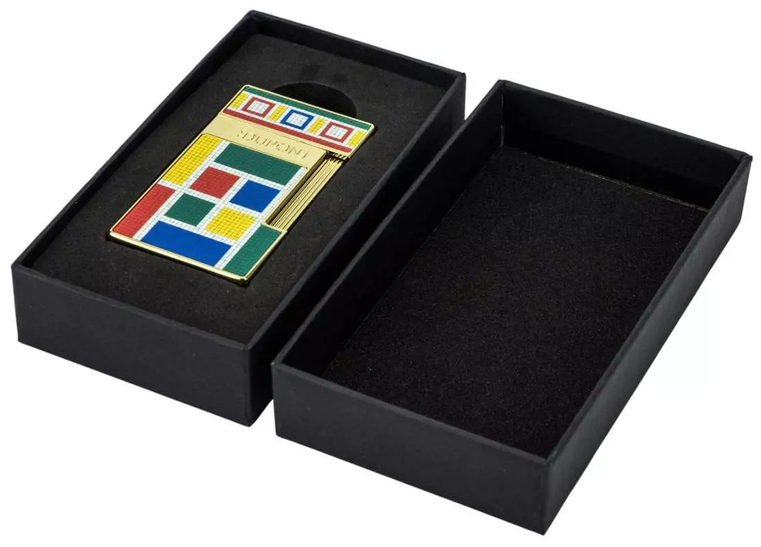 Produktbild: S.T. Dupont Biggy Casablanca Mosaik gold Feuerzeug in Verpackung