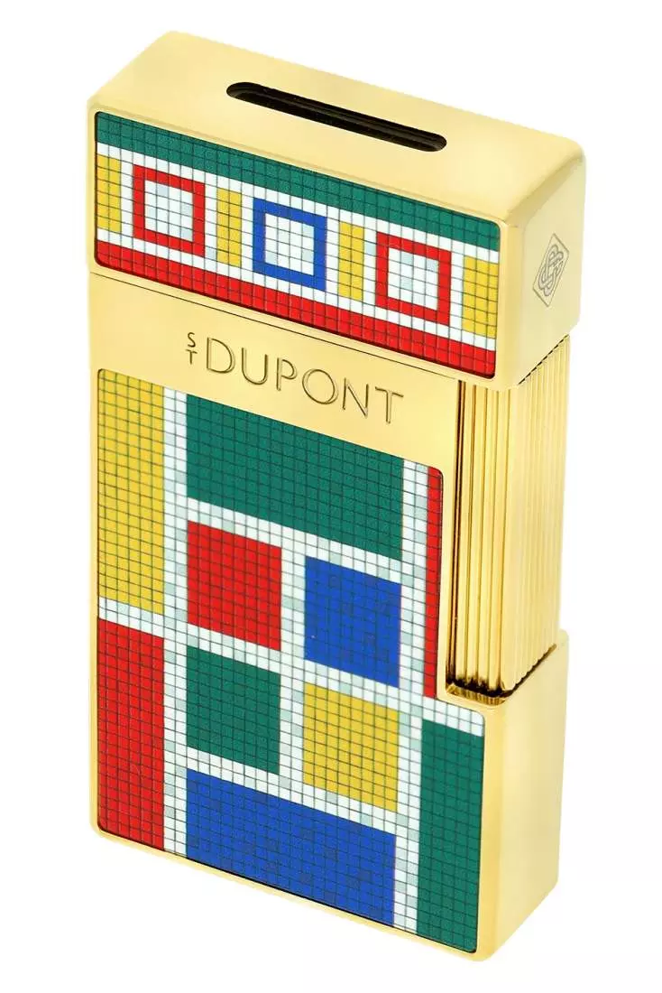 Produktbild: S.T. Dupont Biggy Casablanca Mosaik gold Feuerzeug seitlich