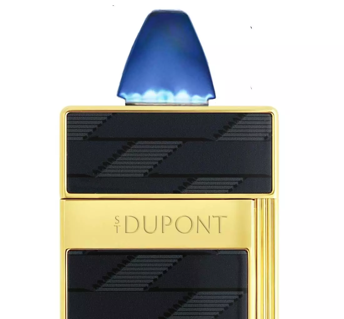 Artikelbild: S.T. Dupont Biggy Monogramm schwarz gold Feuerzeug Flamme Produktbild: S.T. Dupont Biggy Monogramm schwarz gold Feuerzeug Flamme